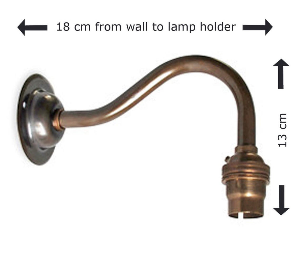 Dudley Wall Light - Short Swan Neck Antique Brass Fitting